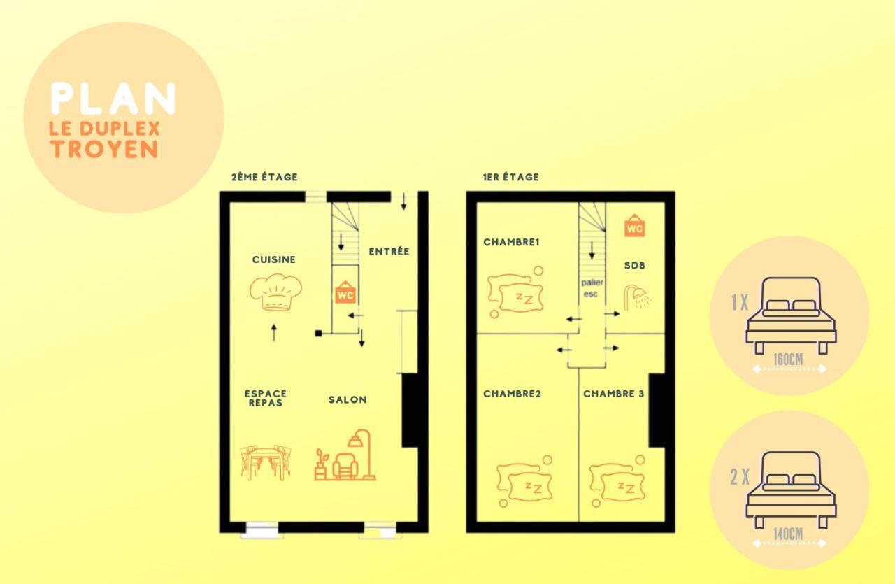Le Duplex Pasteur - 5 Min Hypercentre - Ideal Groupe - Parking Gratuit Труа Экстерьер фото